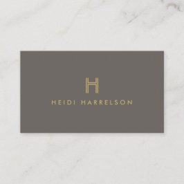 LUXE MODERN GOLD en TAUPE INITIAAL MONOGRAM LOGO Visitekaartje