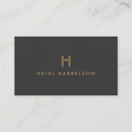 LUXE MODERN GOUD en GRIJS INITIAAL MONOGRAM LOGO Visitekaartje