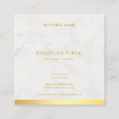 Luxe modern goud en marmer chique handschrift vierkante visitekaartje (Achterkant)