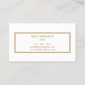 LUXE MODERN GOUD en WIT INITIAAL MONOGRAM LOGO Visitekaartje (Achterkant)