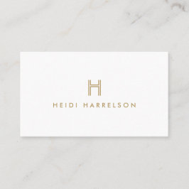 LUXE MODERN GOUD en WIT INITIAAL MONOGRAM LOGO Visitekaartje