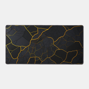 Luxe modern gouden zwart textuur patroon bureaumat