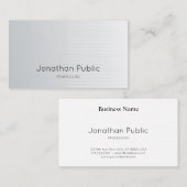 Luxe, modern grafisch ontwerp, zilver, gewoon prof visitekaartje (Voorkant / Achterkant)