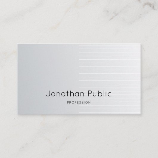 Luxe, modern grafisch ontwerp, zilver, gewoon prof visitekaartje (Voorkant)