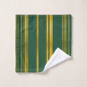 Luxe Modern Groen Gouden Linnen Textuur Collectie Bad Handdoek (Wasdoekje)