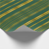 Luxe Modern Groen Gouden Linnen Textuur Collectie Cadeaupapier (Hoek)