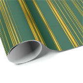 Luxe Modern Groen Gouden Linnen Textuur Collectie Cadeaupapier (Rol Hoek)