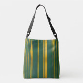 Luxe Modern Groen Gouden Linnen Textuur Collectie Crossbody Tas (Achterkant)