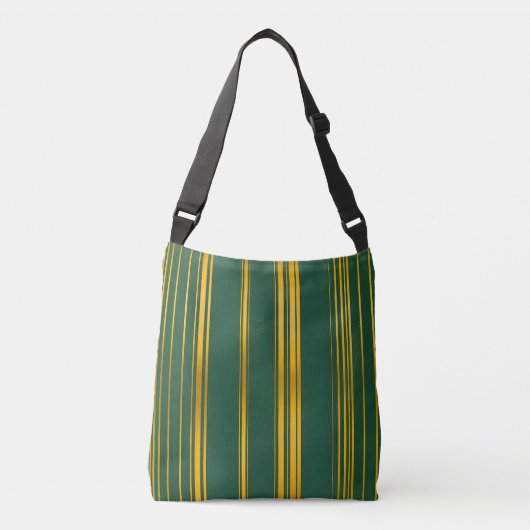 Luxe Modern Groen Gouden Linnen Textuur Collectie Crossbody Tas (Voorkant)