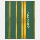 Luxe Modern Groen Gouden Linnen Textuur Collectie Fleece Deken (Voorkant)