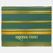 Luxe Modern Groen Gouden Linnen Textuur Collectie Fleece Deken (Voorkant (Horizontaal))