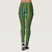 Luxe Modern Groen Gouden Linnen Textuur Collectie Leggings (Achterkant)