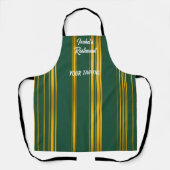 Luxe Modern Groen Gouden Linnen Textuur Collectie Schort (Voorkant)