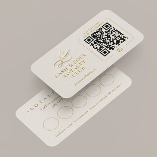 Luxe Modern Lash Tech Zand Loyalty Card Visitekaartje