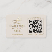 Luxe Modern Lash Tech Zand Loyalty Card Visitekaartje (Voorkant)
