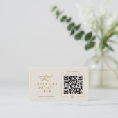 Luxe Modern Lash Tech Zand Loyalty Card Visitekaartje (Staand voorkant)