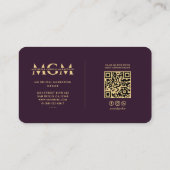 Luxe Modern Marketing Monogram Paarse Visitekaartje (Achterkant)