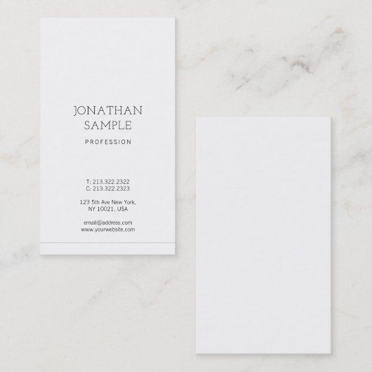 Luxe, modern, minimalistisch design elegant visitekaartje (Voorkant / Achterkant)