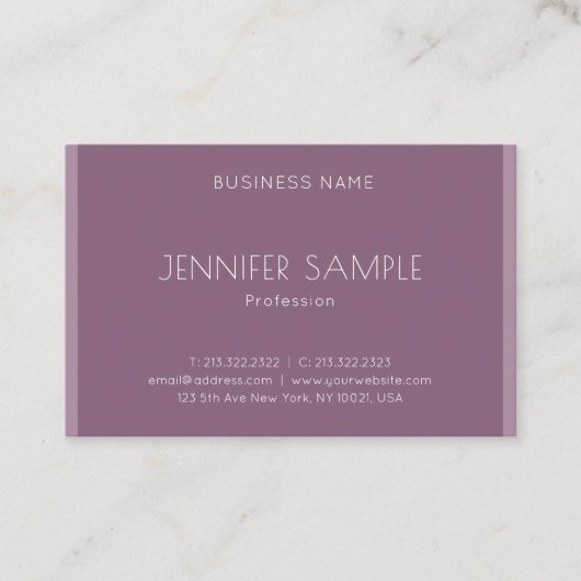 Luxe Modern Minimalistisch Elegant Sjabloon Trendy Visitekaartje (Voorkant)