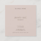 Luxe Modern Monogram Elegante Minimalistische Sjab Vierkante Visitekaartje (Achterkant)