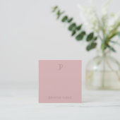 Luxe Modern Monogram Elegante Minimalistische Sjab Vierkante Visitekaartje (Staand voorkant)