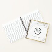 Luxe modern nep goud marmeren bedrijfslogo notitieboek (Binnen)