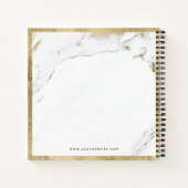 Luxe modern nep goud marmeren bedrijfslogo notitieboek (Achterkant)