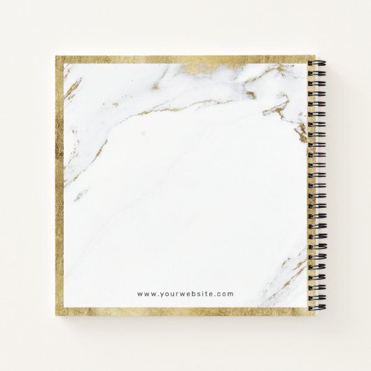 Luxe modern nep goud marmeren bedrijfslogo notitieboek (Achterkant)