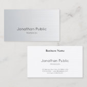 Luxe, modern, rendy design elegant, zilverplaat visitekaartje (Voorkant / Achterkant)