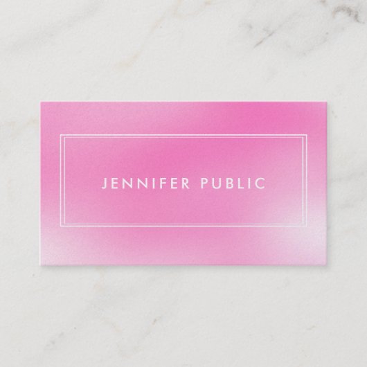 Luxe Modern Roze Paarse Creatieve Sjabloon Visitekaartje (Voorkant)