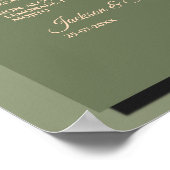 Luxe Modern Salie groen & goud klassieke menukaart Poster (Hoek)