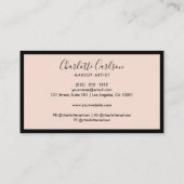 Luxe Modern Script Blush Pink Black Visitekaartje (Achterkant)