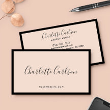 Luxe Modern Script Blush Pink Black