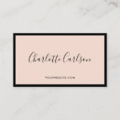 Luxe Modern Script Blush Pink QR Social Media Visitekaartje (Voorkant)