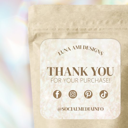 Luxe Modern Trendy Elegant Eenvoudig Dank U Vierkante Sticker