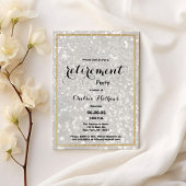 Luxe modern wit goud glitter Pensioen Party Kaart