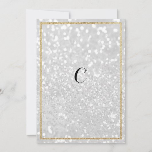 Luxe modern wit goud glitter Pensioen Party Kaart (Achterkant)