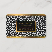 Luxe modern wit luipaard Elegant Collectie Visitekaartje (Voorkant)
