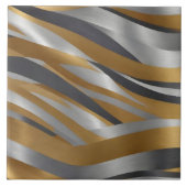 Luxe modern zilvergoud linnen textuur Collectie Tegeltje (Voorkant)