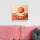 Luxe moderne 3D-abstract - Gelaagde heuvel Canvas Afdruk (Insitu (Woonkamer))
