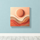 Luxe moderne 3D-abstract - Gelaagde heuvel Canvas Afdruk (Insitu (Houten vloer))
