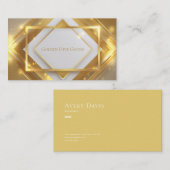 Luxe moderne 3D geometrisch goud en wit Visitekaartje (Voorkant / Achterkant)