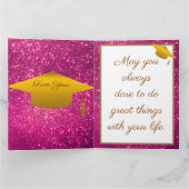 Luxe Moderne Aanpasbare Roze Glitters Kaart (Binnen)