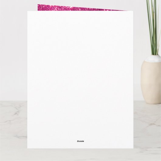 Luxe Moderne Aanpasbare Roze Glitters Kaart (Achterkant)