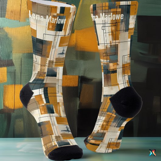 Luxe moderne abstracte aardetoon op maat sokken