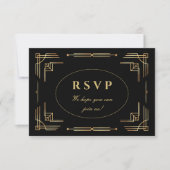 Luxe moderne Art Deco RSVP-kaart RSVP Kaartje (Voorkant)
