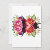 Luxe moderne bloemenbruiloft kaart (Achterkant)