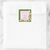 Luxe Moderne Bloemstuk Voeg Uw Tekst Toe Vierkante Sticker (Tas)