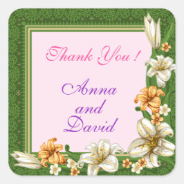 Luxe Moderne Bloemstuk Voeg Uw Tekst Toe Vierkante Sticker