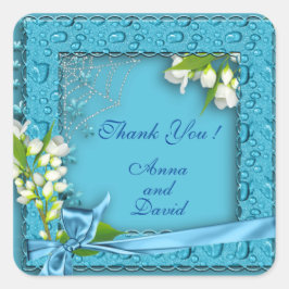 Luxe Moderne Bloemstuk Voeg Uw Tekst Toe Vierkante Sticker